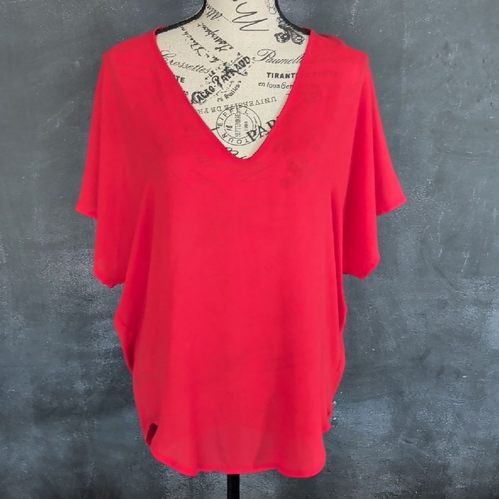 Draped Sheer Georgette Dolman Top